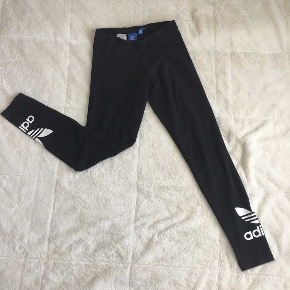 Adidas Treefoil leggings black & white